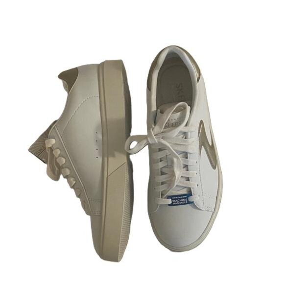 Skechers Women's 185016 Eden LX-Beaming Glory White Gold Casual Shoes Size 6 - Picture 2 of 7